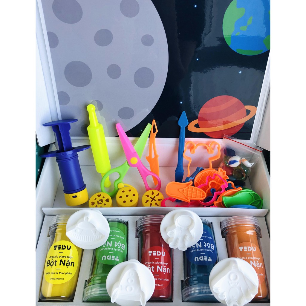 Bột nặn đất nặn an toàn TEDU - combo 5: Vũ trụ diệu kì