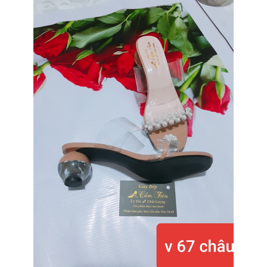 hình thật - sản phẩm bảo hành giày cao gót nữ size 33 đến 44 màu cà phê gót kiểu 3 phân đẹp, làm theo yêu cầu