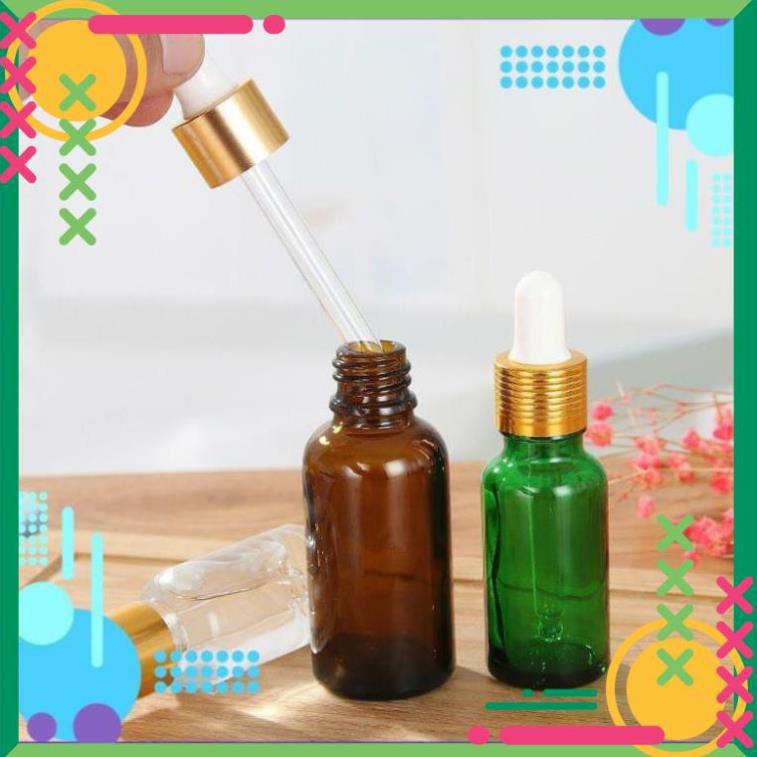 Lọ Chiết Serum ❤ [30ml] Lọ đựng tinh dầu bóp giọt khoen vàng rỗng , lọ chiết serum , phụ kiện du lịch