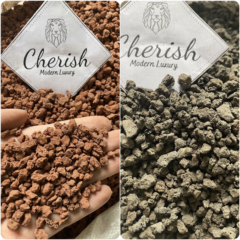 Đá Nham Thạch (LaVa) đỏ, đen sz 3-6mm, trộn giá thể rải mặt cây cảnh, thuỷ sinh bể cá