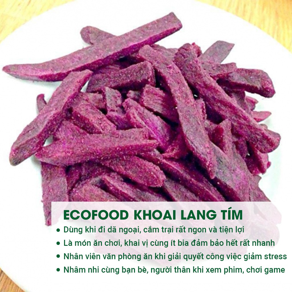 Khoai Lang Tím Sấy Giòn 300G Ecofood, Đồ Ăn Vặt Việt Nam, An Toàn Vệ Sinh Thực Phẩm