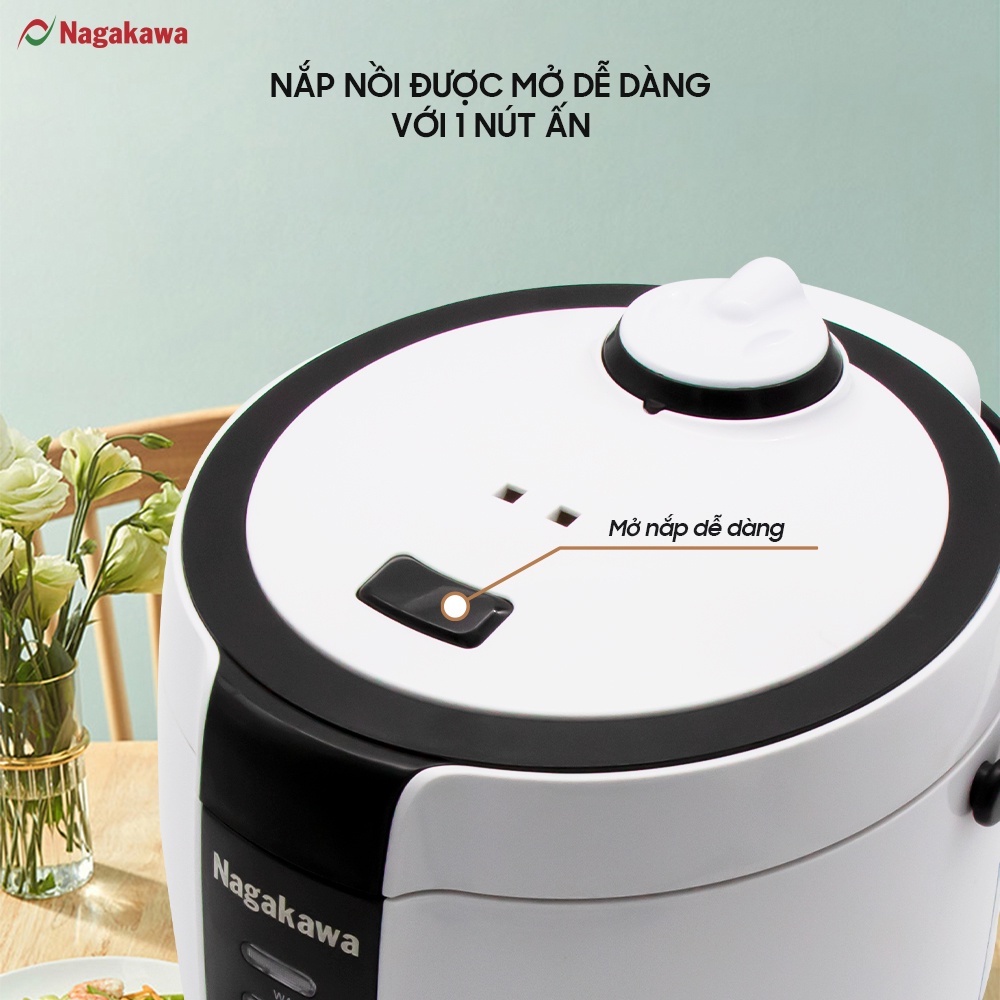 [Mã 154ELSALE2 giảm 7% đơn 300K] Nồi Cơm Điện Nắp Gài Nagakawa NAG0131 (1.2 Lít) - Hàng Chính Hãng