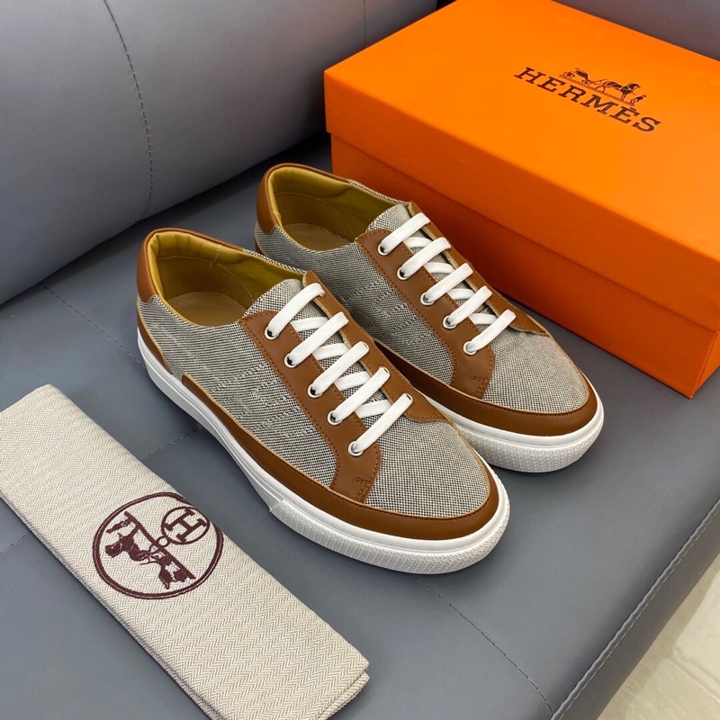 Giày thể thao/sneaker nam vải phối da thật nhập khẩu thương hiệu Hermes HM cao cấp mẫu mới