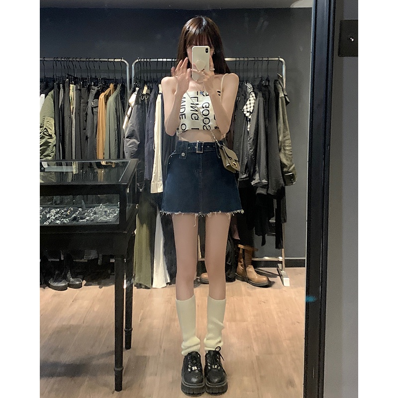 Chân Váy Denim Lưng Cao Thời Trang Mùa Hè Quyến Rũ Phong Cách Trung Hoa Cho Nữ
