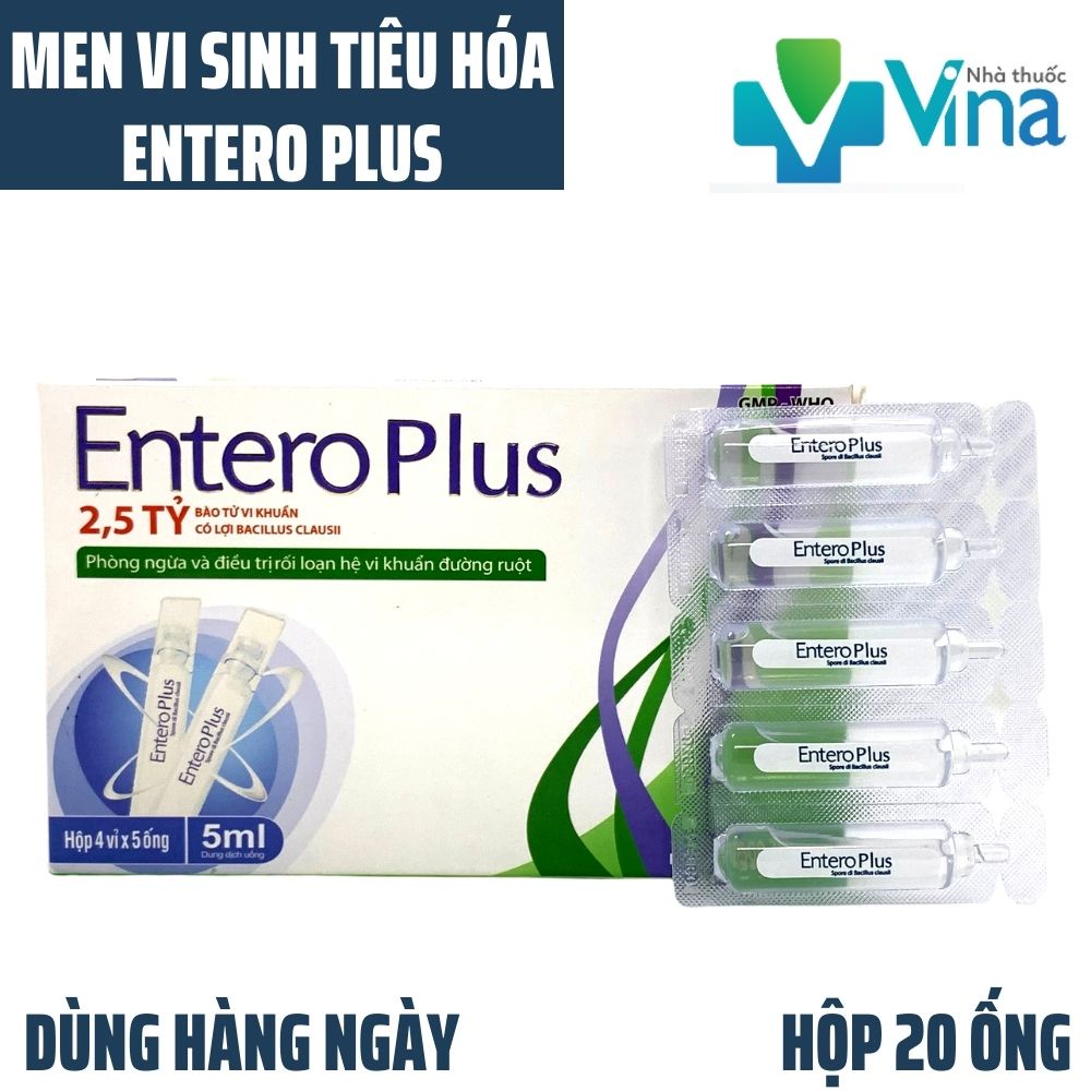 MEN VI SINH ENTERO PLUS DẠNG NƯỚC - GIÚP CÂN BẰNG HỆ VI SINH ĐƯỜNG RUỘT PHÒNG NGỪA RỐI LOẠN TIÊU HÓA 20 ỐNG