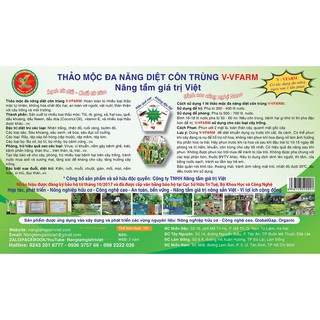 Phân bón hữu cơ - Thảo mộc đa năng diệt côn trùng V-FARM LOẠI 4 LÍT nắp đỏ