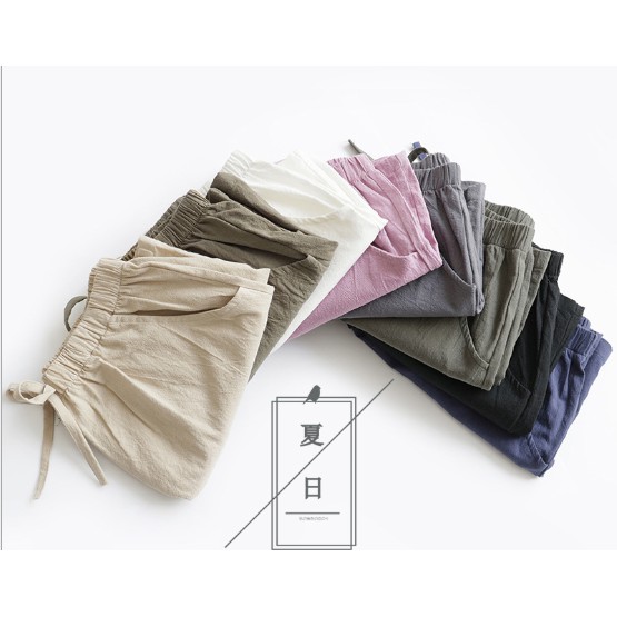 Quần đùi nữ chất đũi Evelyn siêu mát , nhẹ nhàng, thấm hút mồ hôi cực tốt | BigBuy360 - bigbuy360.vn