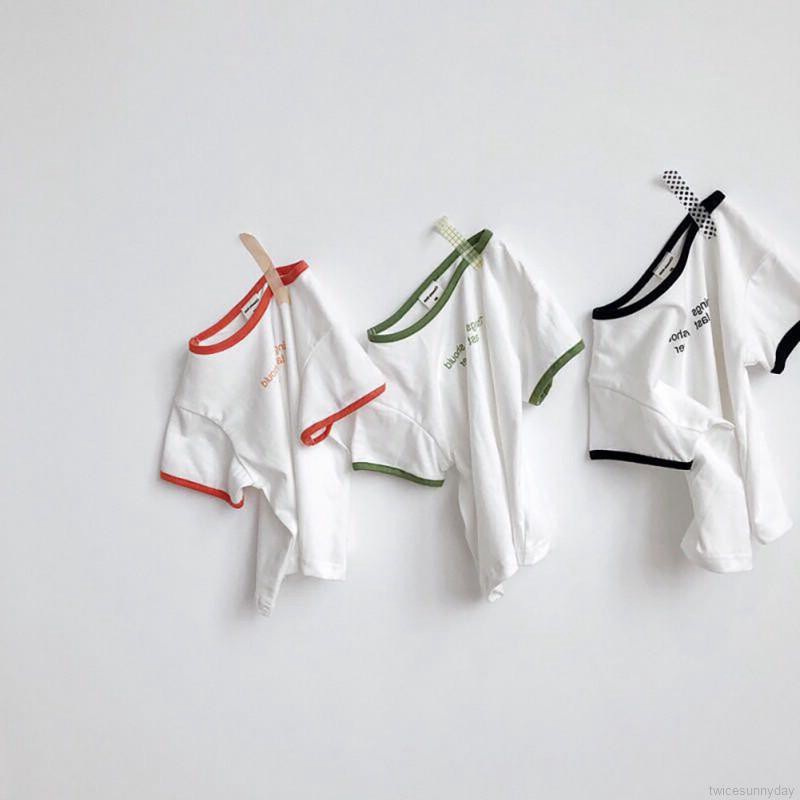 Set áo thun ngắn tay in chữ + Quần short đáng yêu cho bé gái