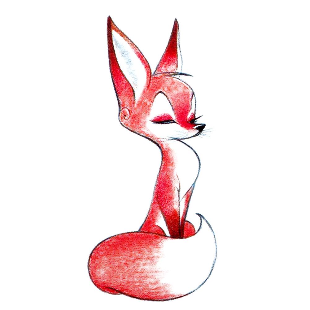 Hw Hình Xăm Dán Tạm Thời Chống Nước Hình Cáo Nhiều Màu Kích Thước 105mm*60mm