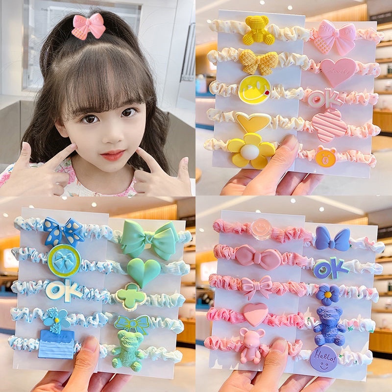 Set 5 chun buộc tóc gắn charm dễ thương