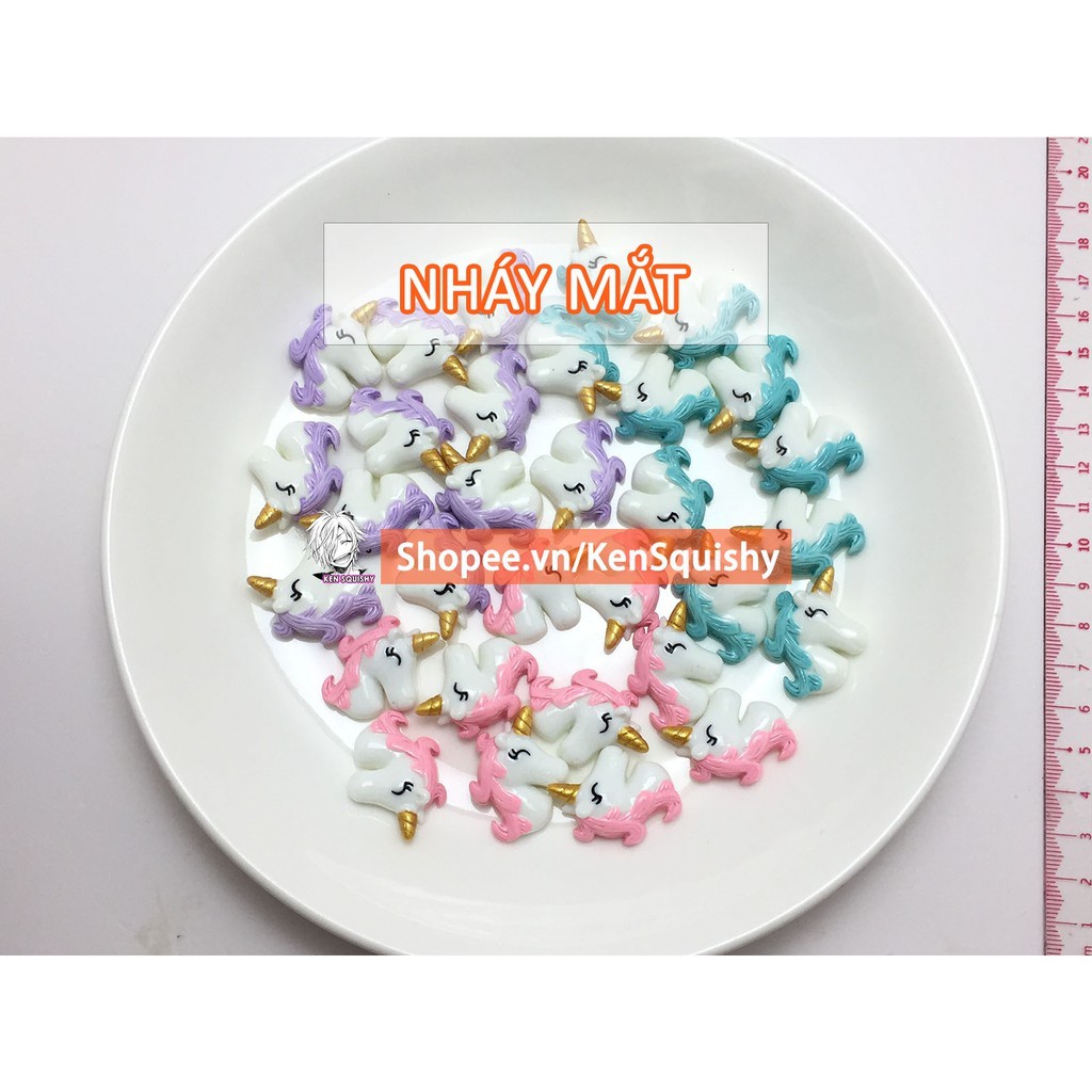 Mô Hình Kỳ Lân Đa Kiểu Nguyên Liệu Trang Trí Slime Handmade Gắn Dép