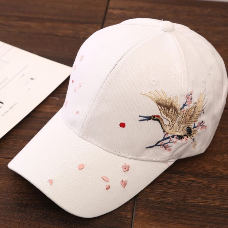 Nón Bóng Chày Vành Cong Thêu Họa Tiết Phong Cách Trung Hoa Thời Trang Mùa Thu Dễ Phối Đồ Cho Nữ