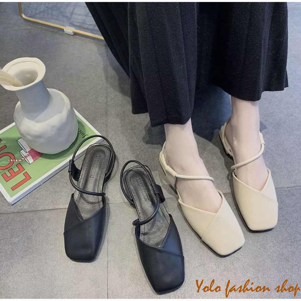 Giày bệt búp bê nữ vạt chéo phối quai xinh xắn- HG6 | BigBuy360 - bigbuy360.vn