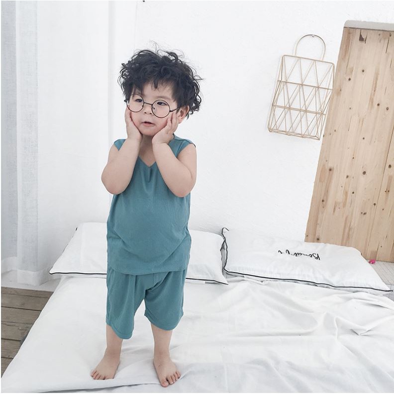 Bộ quần áo trẻ em cotton thun lạnh Minky Mom không đường may (HN 488)