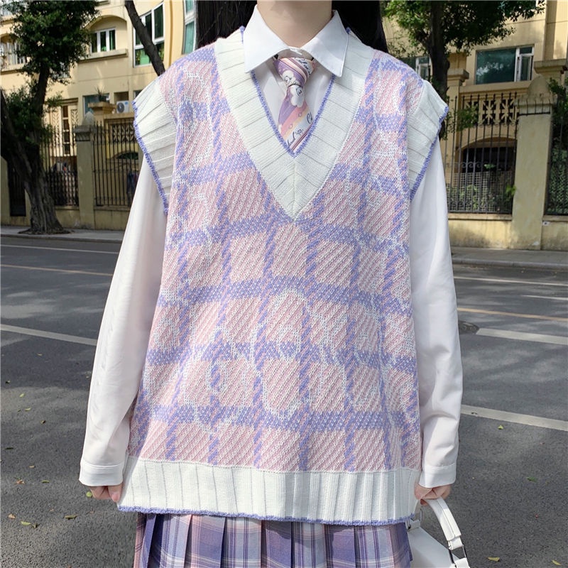 Set áo len không tay và áo sơ mi phong cách trẻ trung hợp thời trang (có bán lẻ)