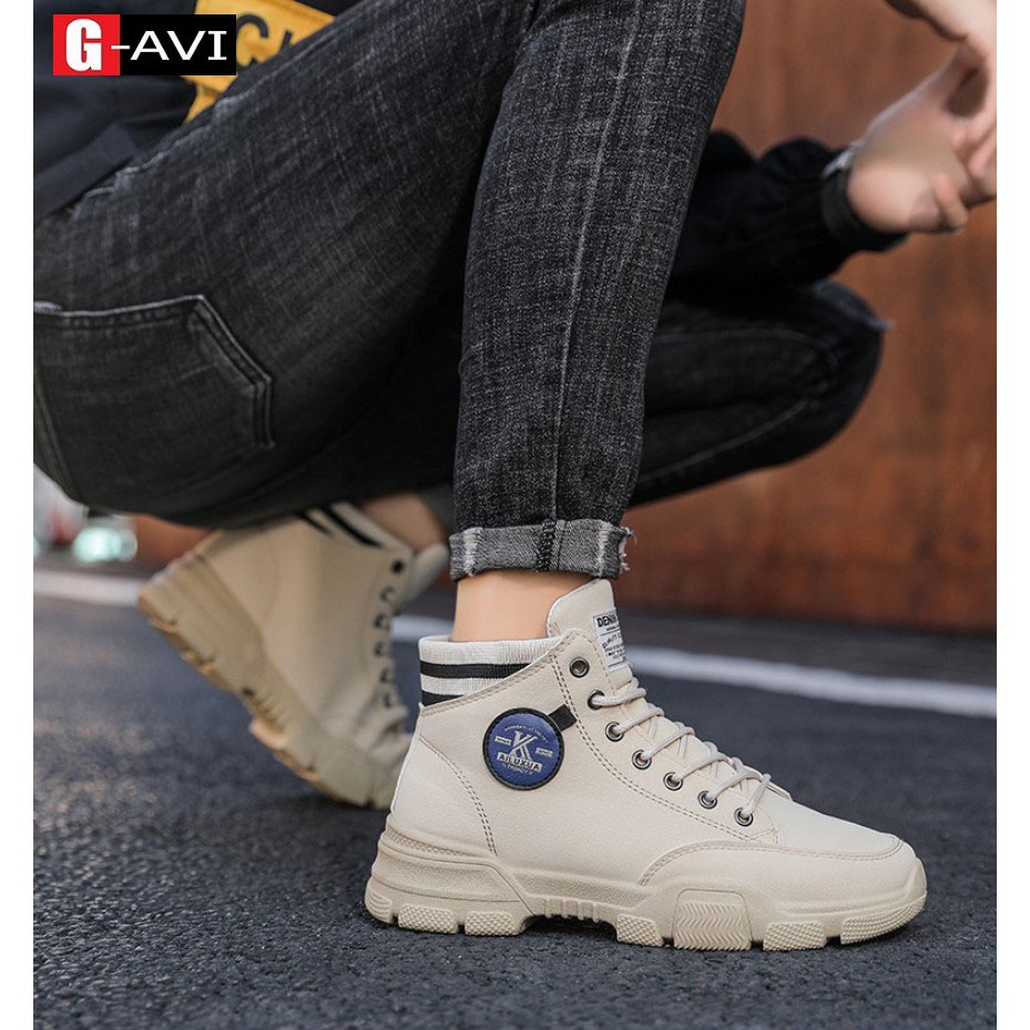 Giày bốt cao cổ nam kiểu dáng trẻ trung năng động cá tính giày nam hot trend 2021 Avi409 | BigBuy360 - bigbuy360.vn