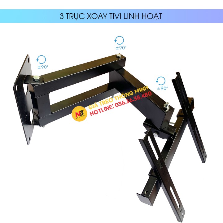 Giá Treo Tivi Góc Tường KP32 26 - 32 - 43 Inch - Khung Treo Tivi Xoay 180 Độ 2 Cánh Tay Linh Hoạt - [ Rẻ Hơn NB P4 ]
