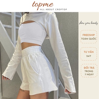 Set croptop nữ siêu xinh, áo thun croptop nữ phong cách hàn quốc | topme
