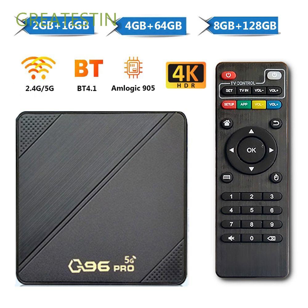 Hộp TV thông minh Q96 PRO rạp hát tại nhà lõi tứ Bluetooth 4K H.265 2.4/5G wifi kép 8+128GB Amlogic S905L Android 10.0