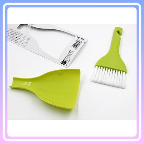 [Hàng Nhật nội địa] Bộ chổi xẻng mini màu xanh lá