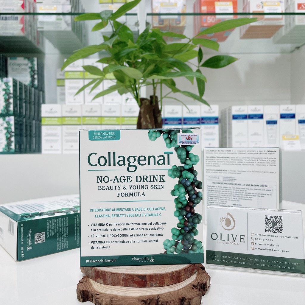 [QUÀ TẶNG] Collagenal No-age Drink hộp 10 lọ bổ sung Collagen làm đẹp da hiệu quả của Ý