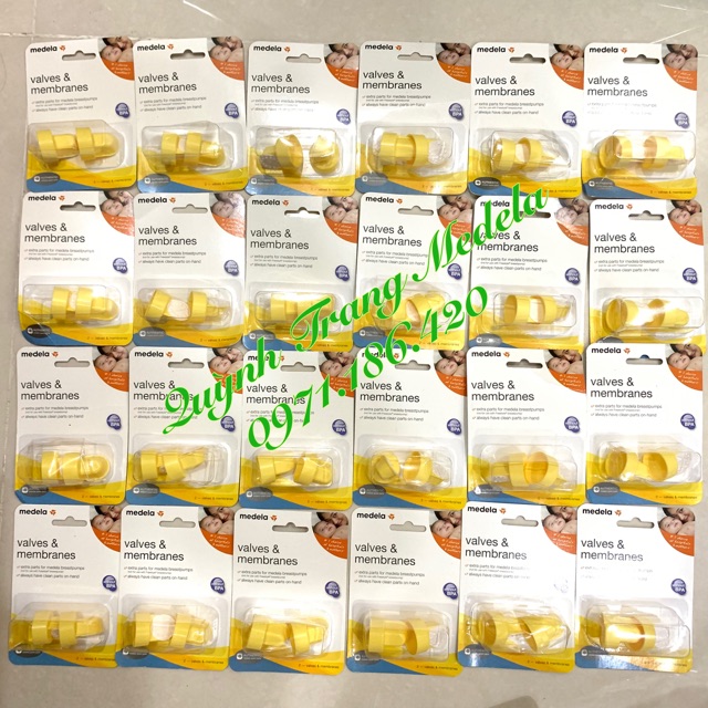 Vĩ 2 van vàng+ 2 van trắng dùng cho máy Medela.la Pump/ swing đơn