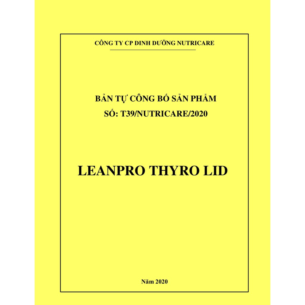 01 lon sữa Leanpro Thyro LID 900g – Dinh dưỡng tối ưu cho người kiêng I-ốt, cường giáp, bệnh tuyến giáp basedow