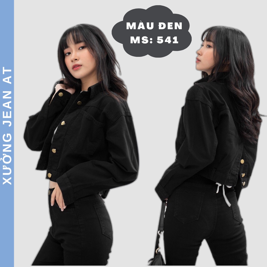 Áo Khoác Kaki Croptop Nữ tay dài Nút Sau nhiều màu - 541