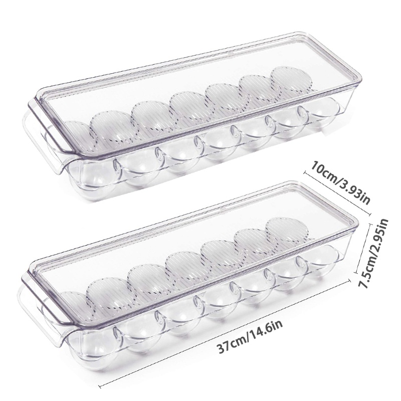 Bộ 2 Giá Đỡ Trứng Trong Suốt 14 Ngăn Tiện Dụng
