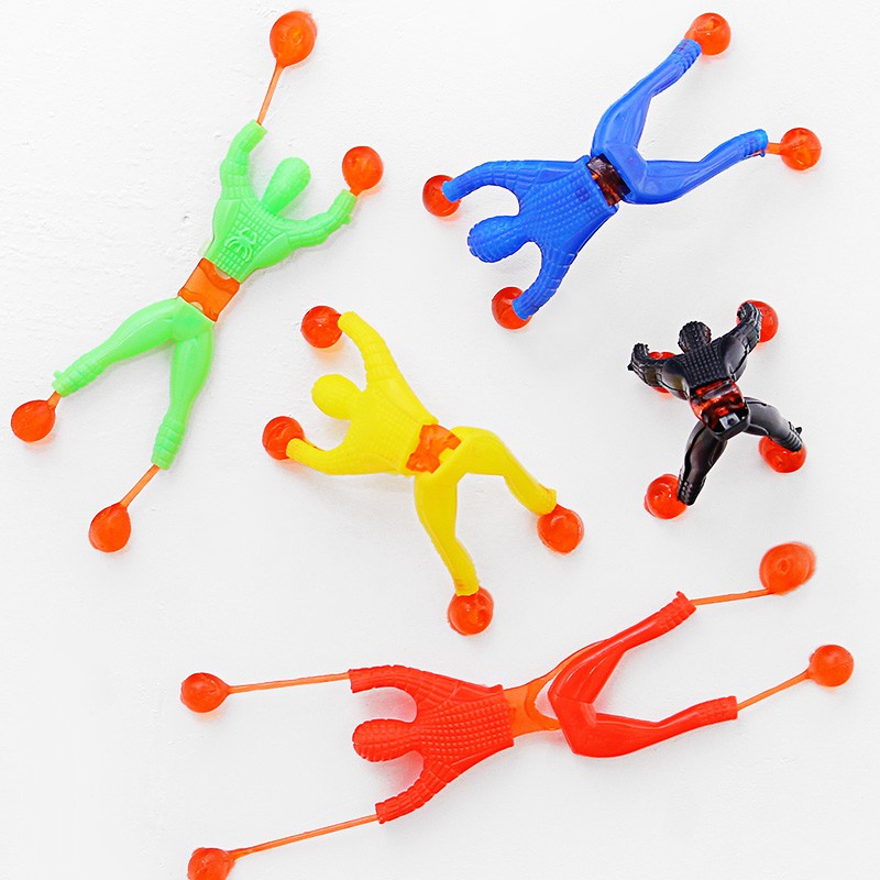 Set 10 Đồ Chơi Leo Tường Hình Người Nhện / Siêu Nhân Dạng Dính Linh Hoạt Kiểu Truyền Thống