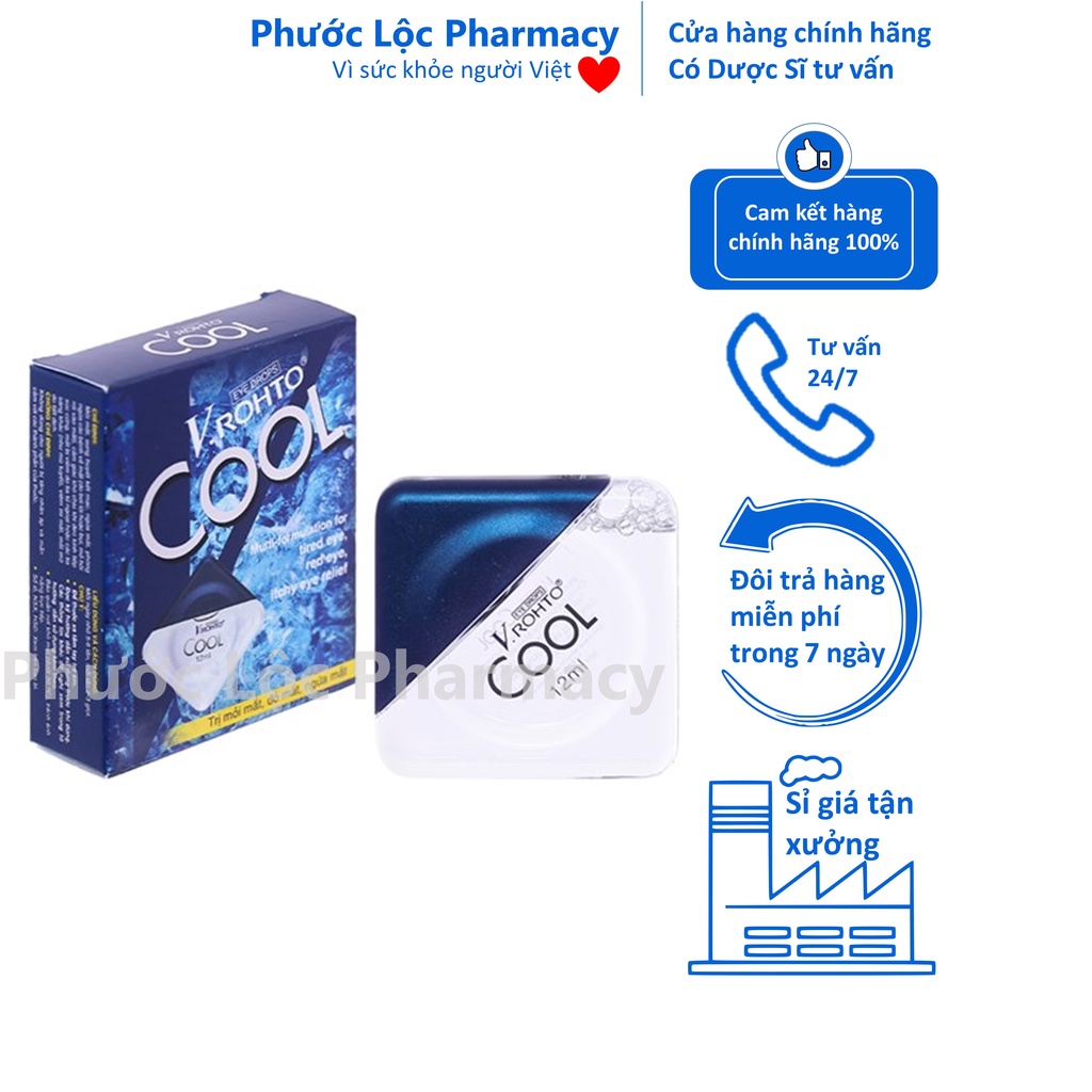 V Rohto Cool / Nhỏ Mắt V Rohto Xanh giảm ngứa mắt đỏ mắt