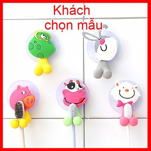 Móc Hít Tường Treo Bàn Chải, Treo Đồ Hình Thú Cute - Kẹp Bàn Chải Đánh Răng 1630 THẾ GIỚI TIỆN ÍCH