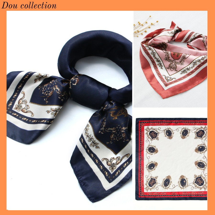 [Nowship2h] Khăn turban nam nữ unisex đẹp lụa mềm, Khăn lụa vuông 60x60cm quấn tóc túi xách nhiều màu - Mã ST001