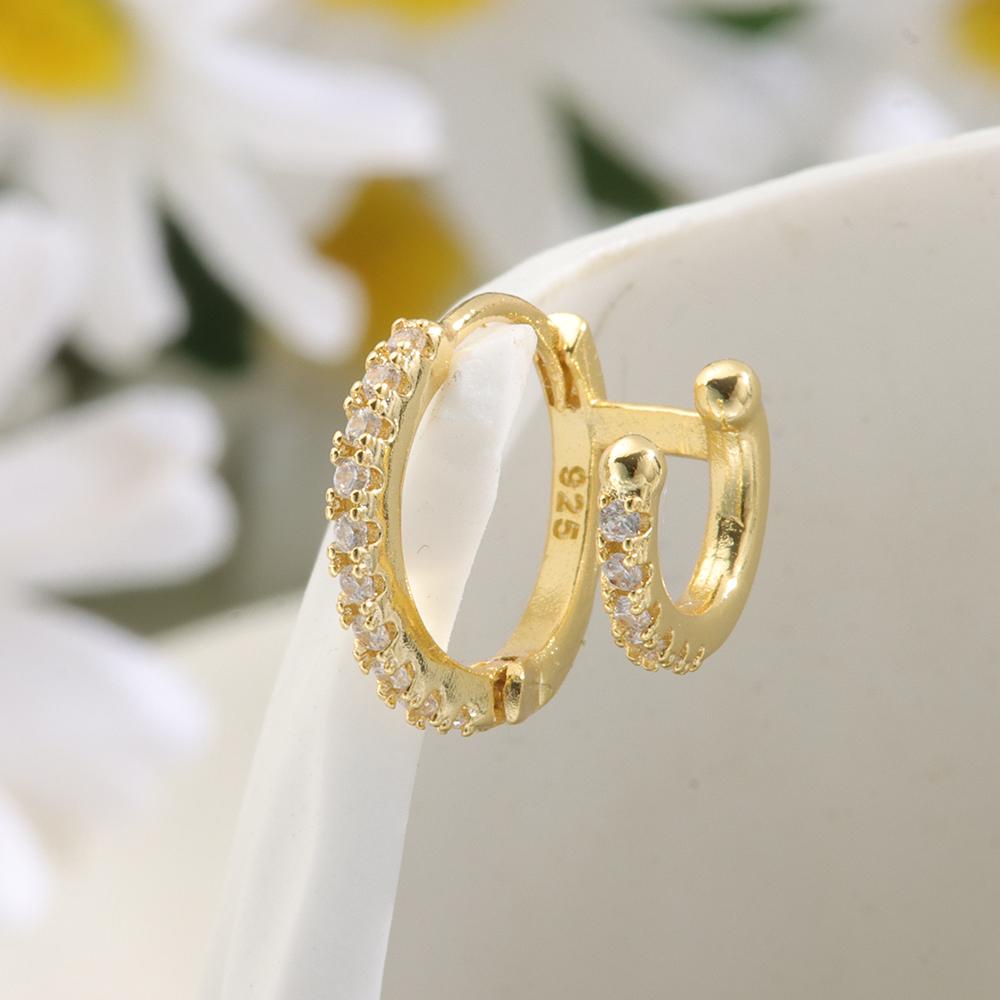 Khuyên Tai Giả Xỏ Sụn Tai Hai Lớp Thời Trang Cho Nam Và Nữ