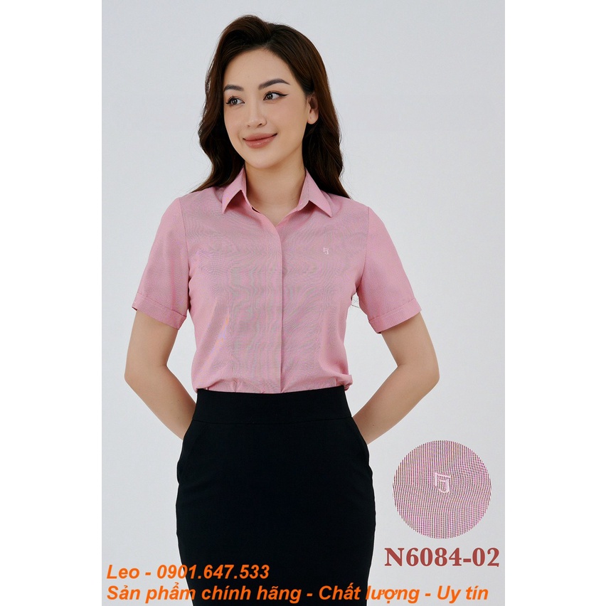 Áo sơ mi nữ Thái Hoà hoạ tiết lạ vải mềm 6084