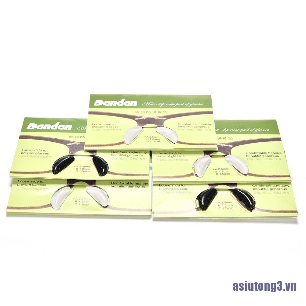 Set 5 cặp miếng đệm mũi bằng silicon chống trượt dành cho mắt kính