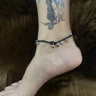 Simple macrame Anklet with bells and beads - Lắc chân chuông macrame
