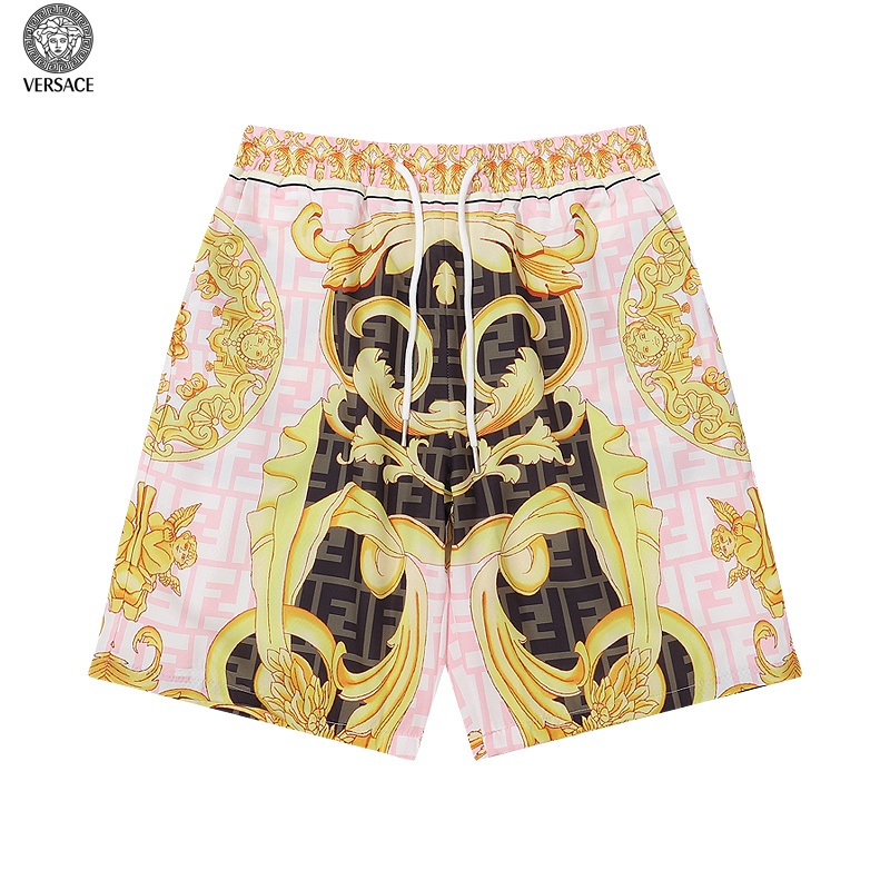 Versace * Quần Short In Hoa Vàng Phong Cách Baroque Sang Trọng Giản Dị Thoải Mái