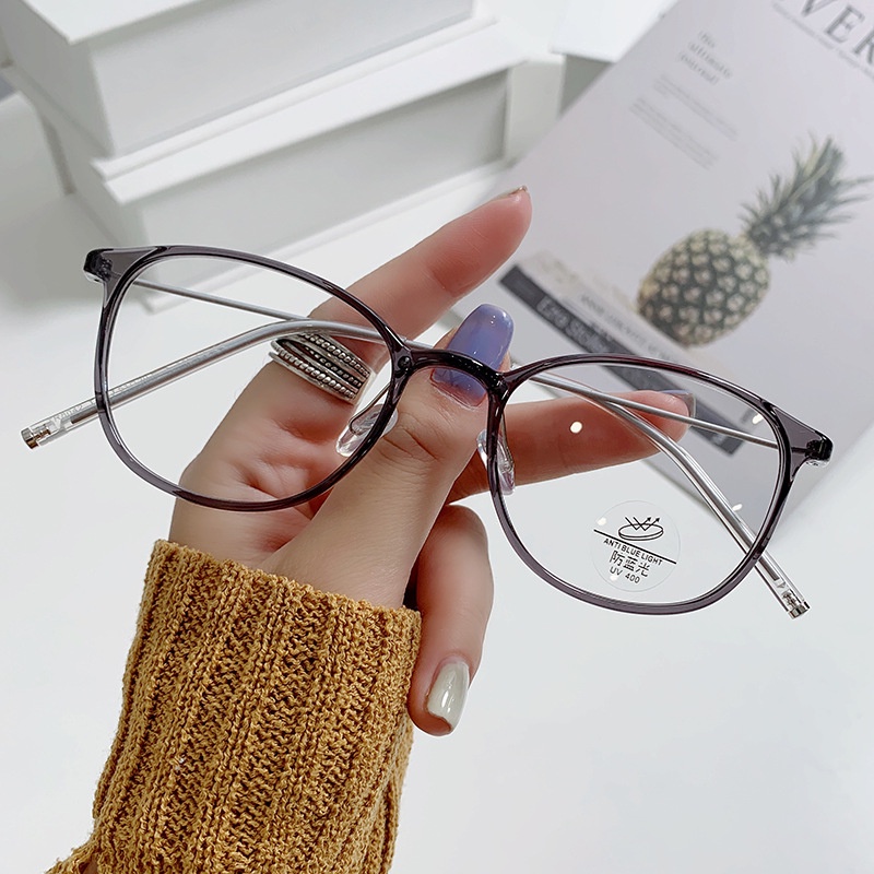 Mắt Kính TR90 Gọng Tròn Kim Loại Siêu Nhẹ Thay Thế Thời Trang Hàn Quốc