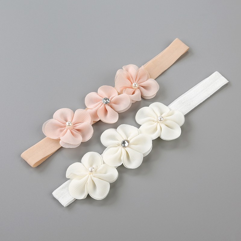 Băng đô cài tóc đính ba hình hoa đáng yêu cho bé gái