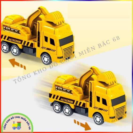 Đồ chơi mô hình hộp 6 xe ô tô Công trường Cứu hỏa Quân sư Môi trường chạy cót Đồ chơi hướng nghiệp cho bé TKMB68