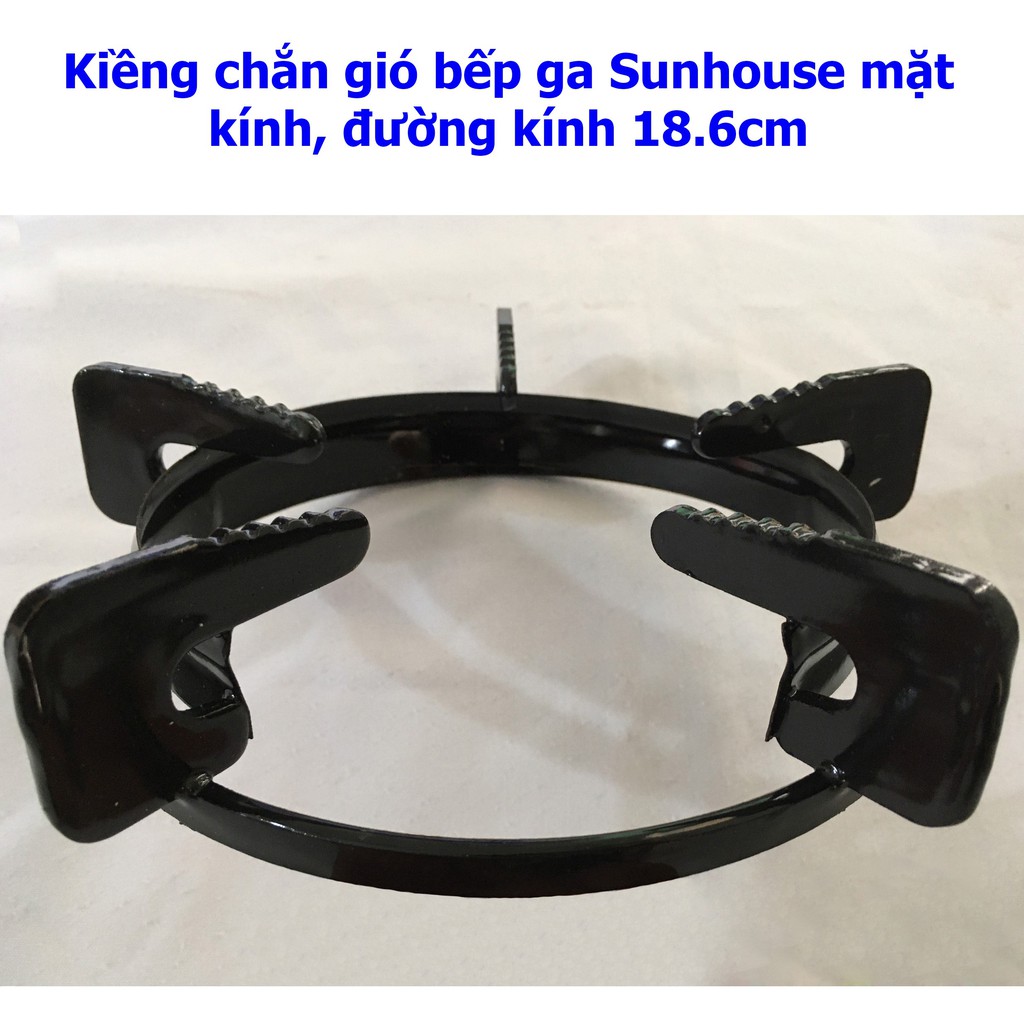 Kiềng Chắn Gió Bếp Ga Sunhouse Mặt Kính, Đường Kính 18.6cm