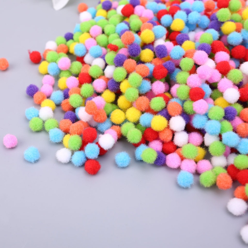 Set 1000 Quả Pom Pom Mềm 10mm Nhiều Màu Sắc Dùng Làm Đồ Thủ Công DIY