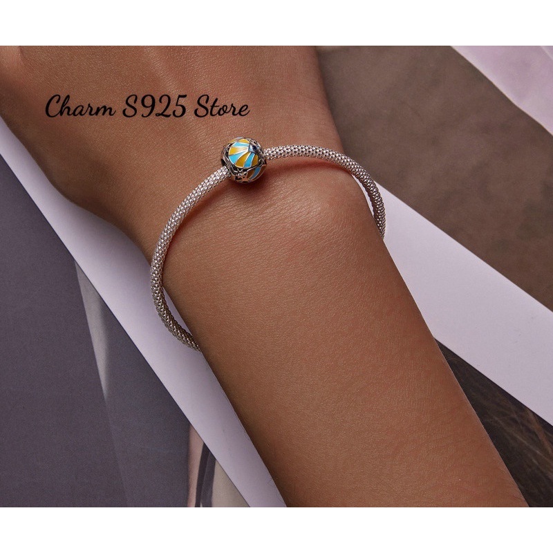 CHARM HOẠ TIẾT XANH VÀNG BẠC S925 CAO CẤP CHÍNH HÃNG
