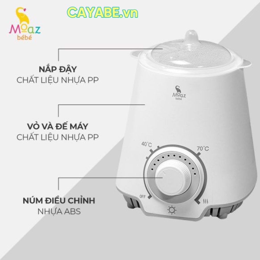 Máy hâm sữa, hâm thức ăn, tiệt trùng bình sữa 3 in 1 MOAZ BÉBÉ MB-039 (Bảo hành chính hãng 12 tháng)