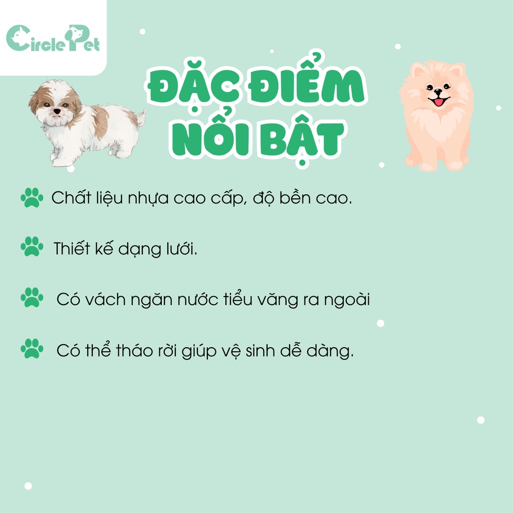 Khay Vệ Sinh Cho Chó Pian Pian Dạng Lưới Chất Liệu Nhựa Cao Cấp 63 x 65 x 15 cm - Circle Pet