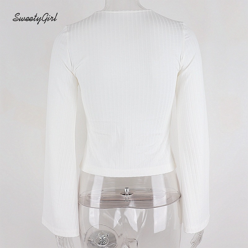 Áo kiểu tay dài cổ V phong cách thời trang quyến rũ cho nữ