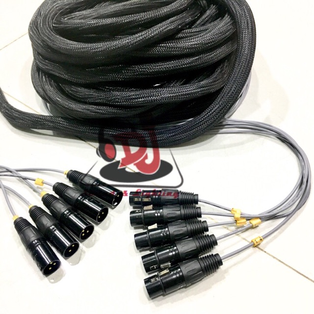 Dây nhạc cụ trống dây Mic drum 5 đầu Jack canon đực cái dài 14m dây Mic trống jazz