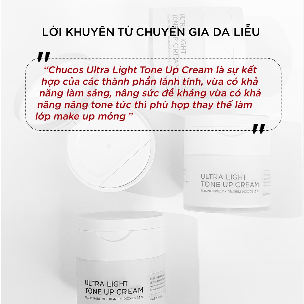 Kem nâng tone và làm sáng da Chucos Ultra Light Tone Up Cream (50ml)