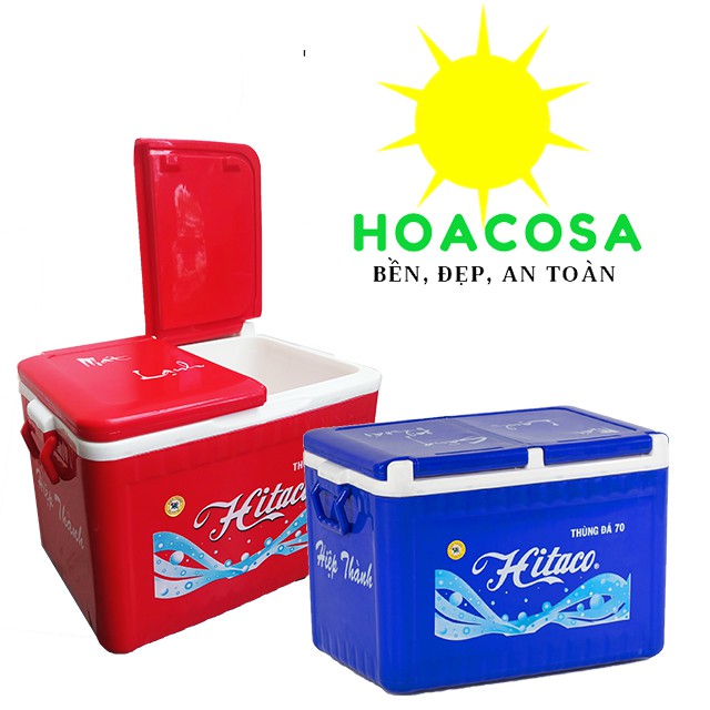 Thùng Đá 70 Lít (70L) Hitaco (Nhựa Hiệp Thành) Hai Nắp ( 2 nắp) Có Vòi Xả Cứng Cáp, Giữ Lạnh Lâu- Đồ Gia Dụng Hoacosa